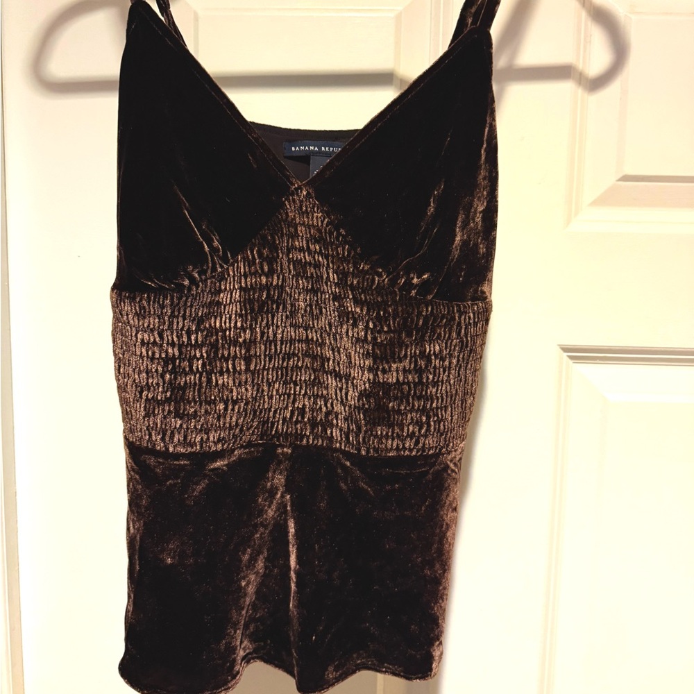 Women’s Banana Republic Brown Velvet Top, size 2